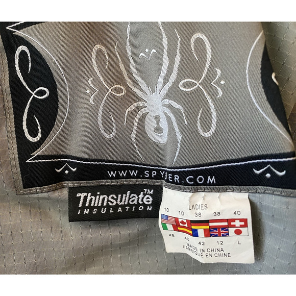 Spyder XL.T Thinsulate Jacket Womens Size 10 Black Ski Jacket Coat - Picture 9 of 16